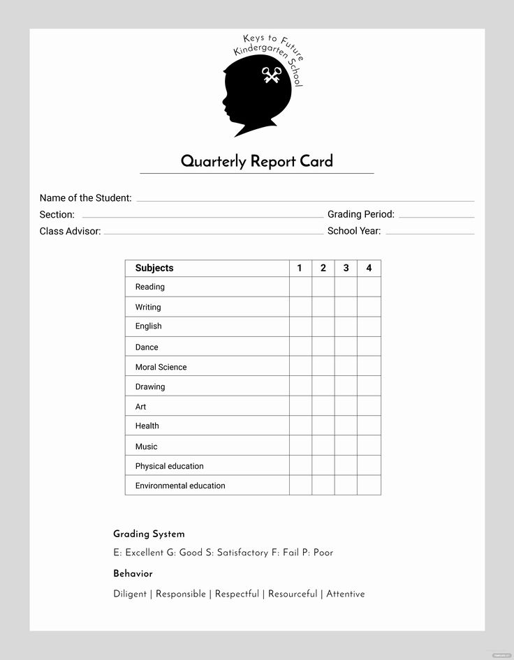 Simple Blank Report Card Template Inspirational Free Kindergarten 