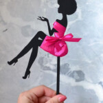 Sitting Girl Silhouette Cake Topper Girl Topper Silhouette With An Afro