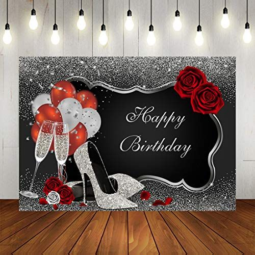 Sliver And Black Happy Birthday Backdrop Glitter Sequin H Https 
