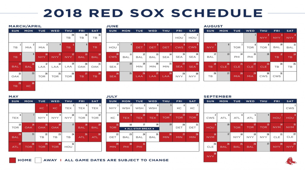 Printable Red Sox 2023 Schedule FreePrintable.me
