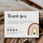 Small Business Thank You Card Template Blush Package Insert Etsy