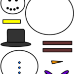 Snowman Paper Craft Color Template