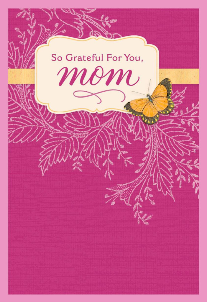 So Grateful Butterfly On Pink Birthday Card For Mom Greeting Cards 