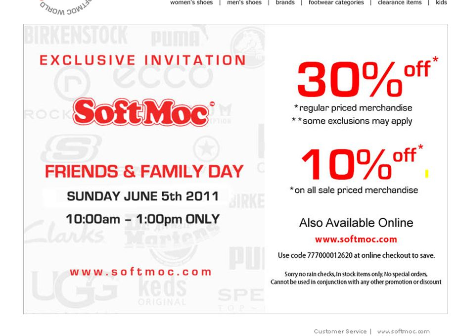 Soft Moc Friends And Family Sale Canada Save Up To 30 Sunday Only 