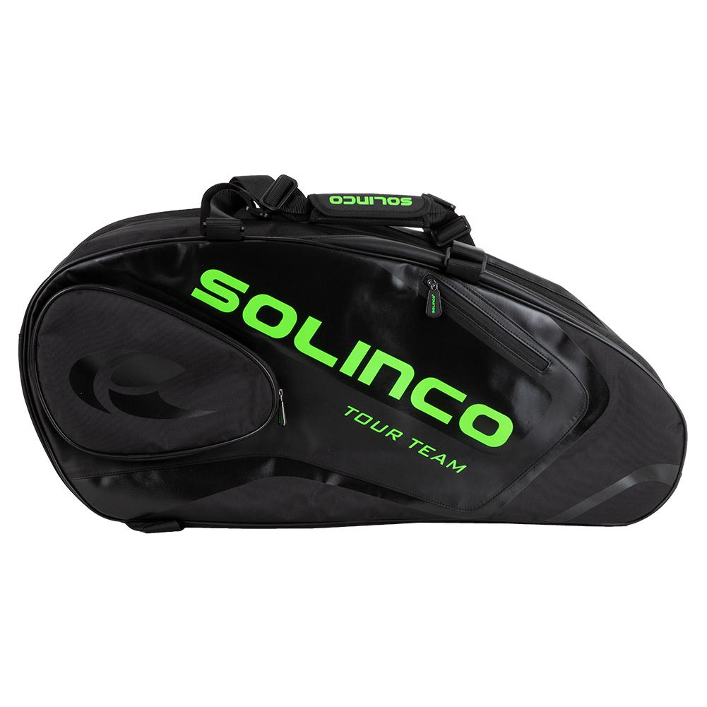Solinco 6 Pack Tour Team Tennis Racquet Bag Black And Neon Green 