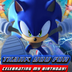Sonic The Hedgehog Thank You Card Party Supplies Amazing Designs US