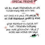 Special Friend Inspired Words Greeting Card Blank Inside Birthday Cards