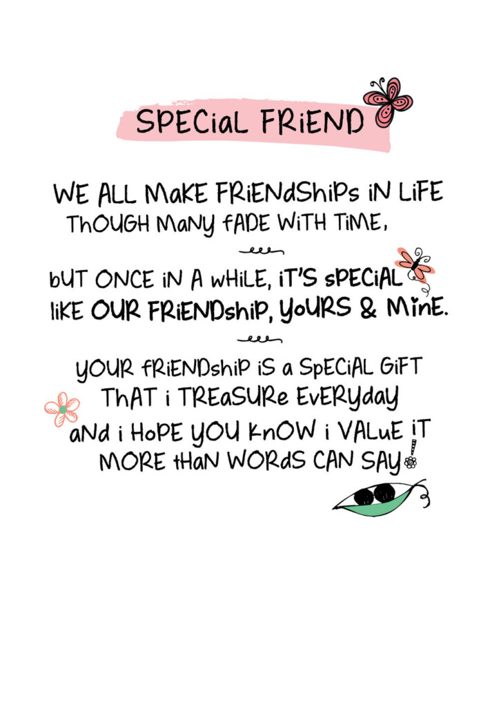 Special Friend Inspired Words Greeting Card Blank Inside Birthday Cards