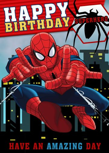 Spiderman Birthday Card In 2020 Happy Birthday Spiderman Happy