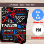 Spiderman Invitation Spiderman PDF Avenger Spiderman Spiderman