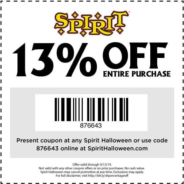 Spirit Halloween Friday The 13th Coupon Code Extra 13 Off Entire Purchase