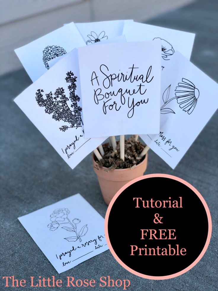 Spiritual Bouquet Tutorial With FREE Printable The Little Rose Shop 