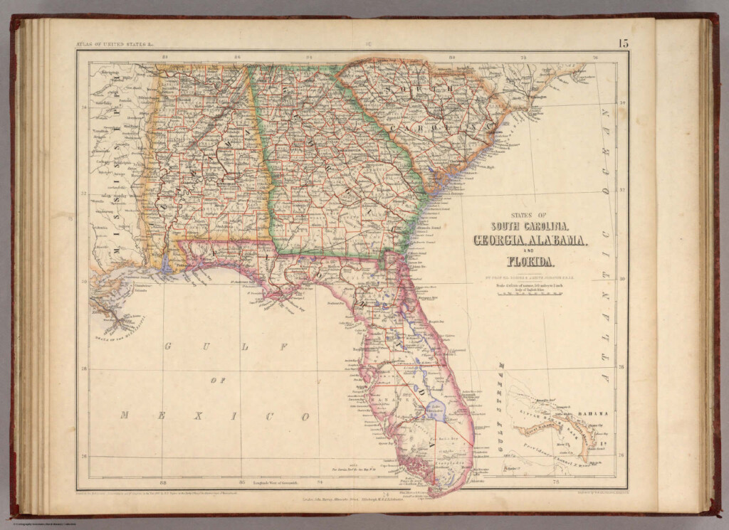 States Of South Carolina Georgia Alabama And Florida David Rumsey 