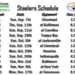 Steelers Schedule Pittsburgh Steelers Schedule