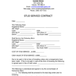 Stud Dog Contract blank