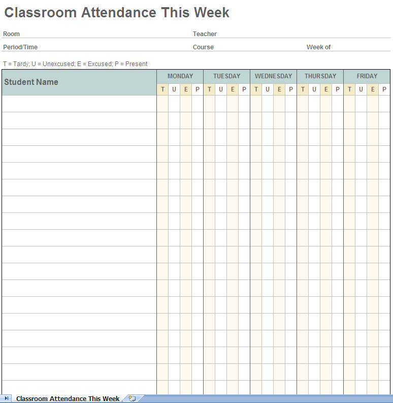 Student Attendance Tracking Archives My Excel Templates