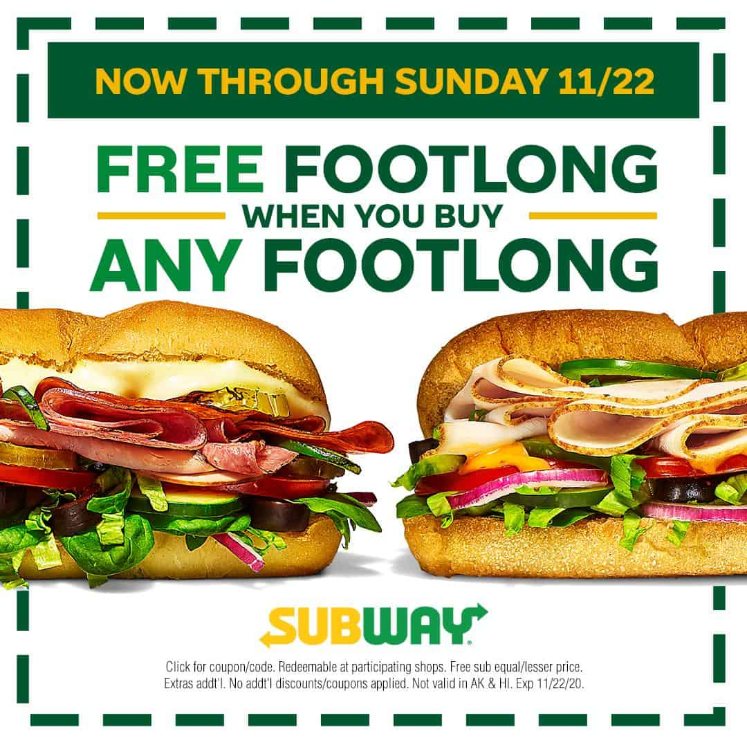 Subway Coupon Promo Codes Printable Coupons Online