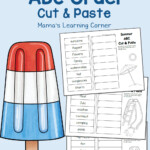 Summer Cut And Paste ABC Order Worksheets Mamas Learning Corner