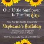 Sunflower Birthday Party Invitation Invite Yellow Flower Etsy House