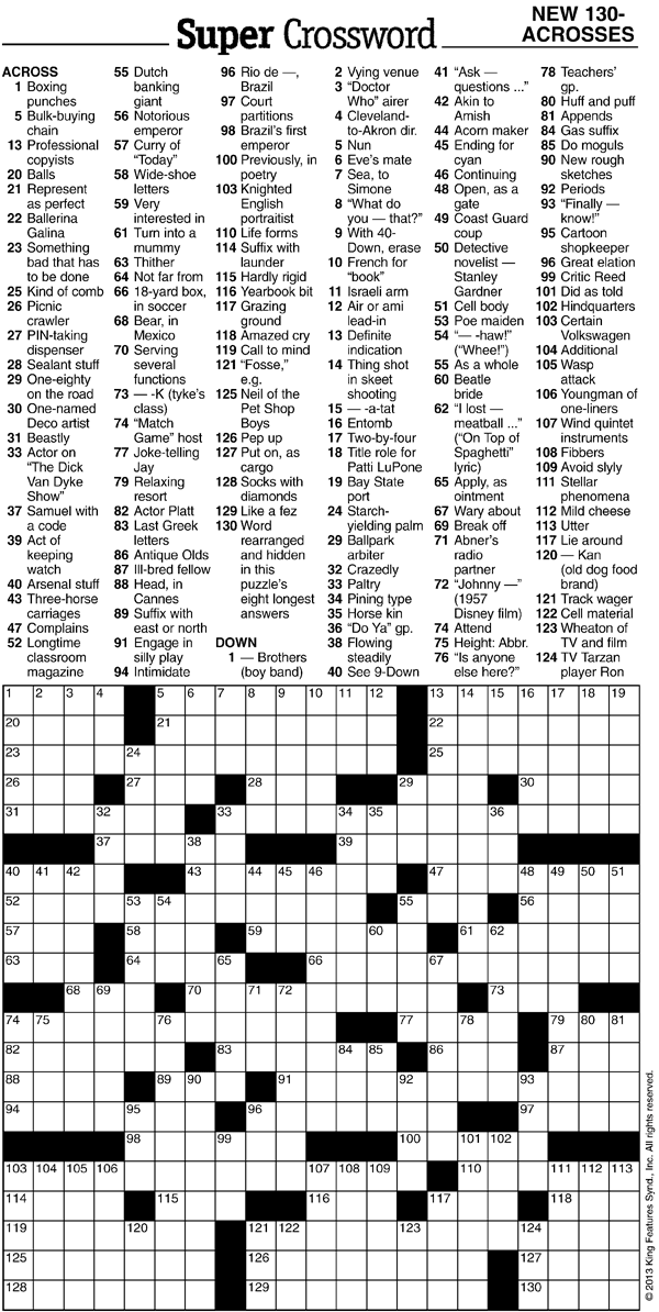 La Times Sunday Crossword Puzzle Printable FreePrintable.me