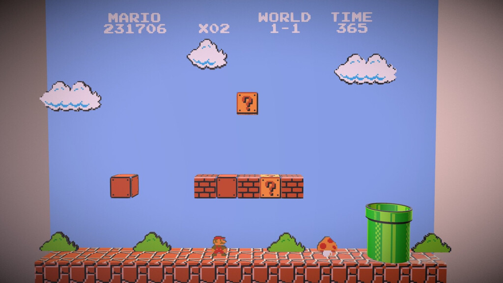 Super Mario Bros 3D 8 Bits Download Free 3D Model By Kris Machado 