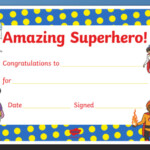 Superhero Themed Reward Certificate Superheroes Superhero