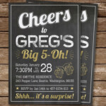 Surprise 50th Birthday Invitation For Man Cheers To Big 5 oh Etsy