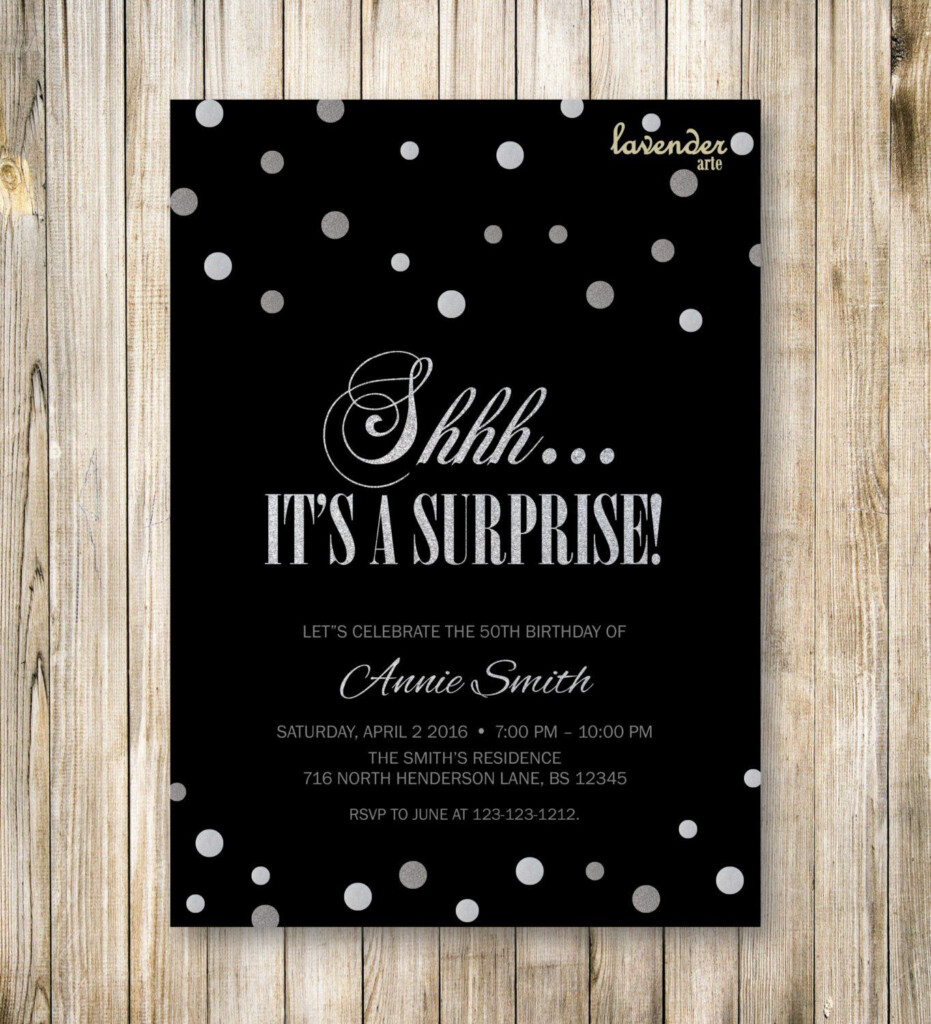 Surprise Birthday Party Invitation Template New Shhh It S A Surprise 