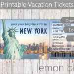 Surprise New York Trip Ticket Vacation Tickets Instant Etsy New