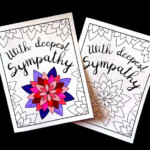 Sympathy Card With Flowers Printable PDF Coloring Page Etsy