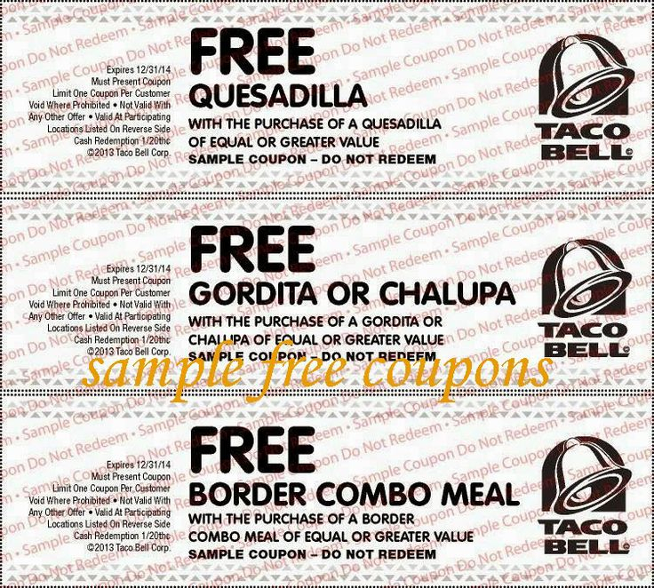 Taco Bell Coupons May 2014 Free Printable Coupons Taco Bell Coupons 