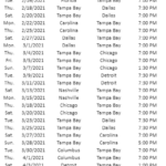 Tampa Bay Lightning 2021 Schedule With Game Times