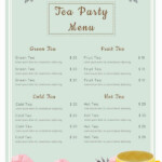 Tea Party Menu 7 Free Design Templates Download Free Premium