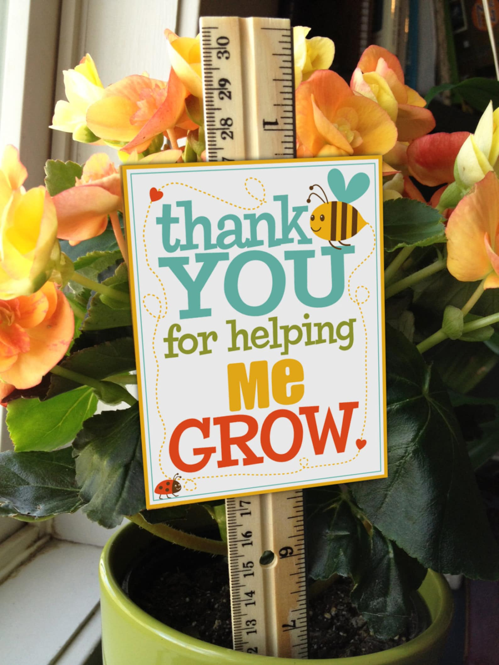 Teacher Appreciation Thank You For Helping ME Grow Sign Etsy