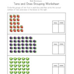 Tens Ones Grouping Fruit Worksheet Tens And Ones Worksheets Tens And