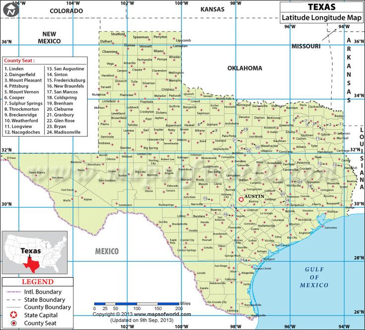 Texas Latitude And Longitude Map Latitude And Longitude Map 