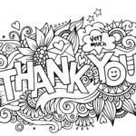 Thank You Very Much Doodle Coloring Page Printable