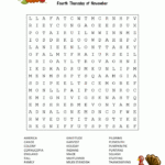 Thanksgiving Word Search Best Coloring Pages For Kids