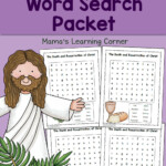 The Death And Resurrection Of Christ Word Searches Mamas Learning Corner