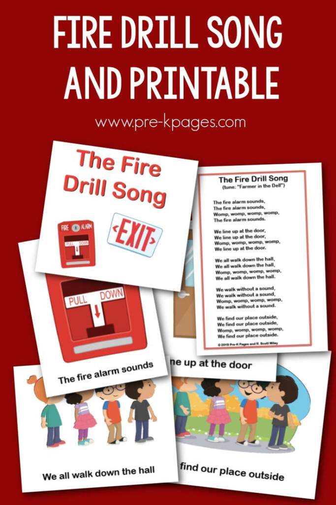 The Fire Drill Song And Printable Pre K Pages In 2020 Fire Drill 
