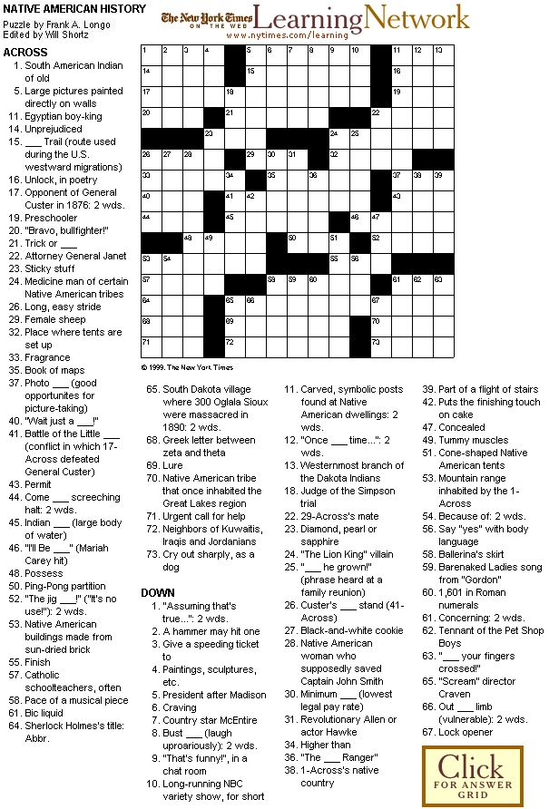 The Learning Network Free Printable Crossword Puzzles Printable