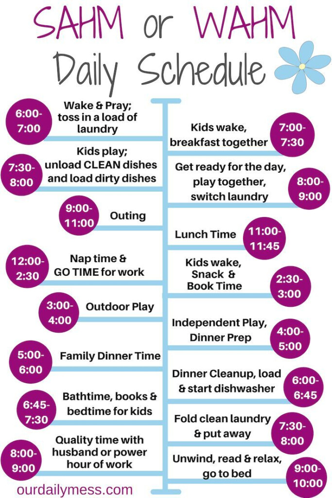 The SAHM Schedule That Will Save Your Sanity Our Daily Mess Mom 