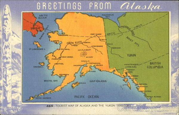 Tourist Map Of Alaska And The Yukon Territory