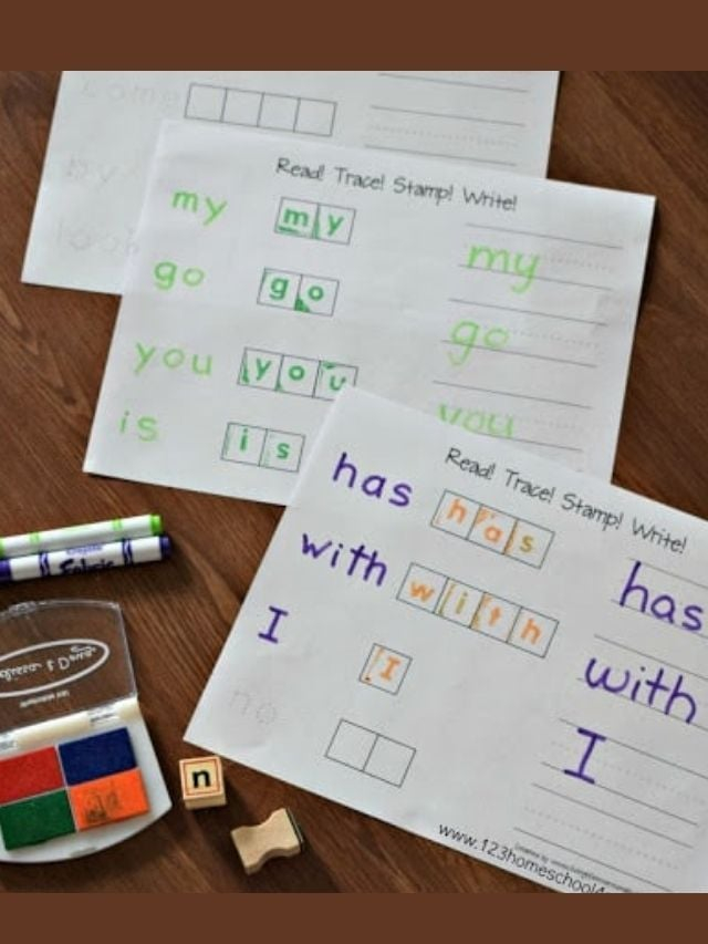 Tracing Sight Words Worksheets Story 123 Homeschool 4 Me