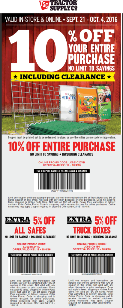 Tractor Supply Co March 2021 Coupons And Promo Codes 