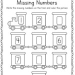 Train Missing Number Worksheet 1 10 Kindergarten Math Printable