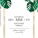 Tropical Leaves Invitation Templates Editable With MS Word In 2020