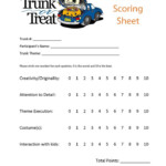 Trunk Or Treat Scoring Sheet Can Be Used For Best Trunk Judging