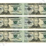 Twenty Dollar Bill Play Money Template Printable Pdf Download