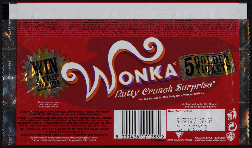 UK Nestle Wonka Nutty Crunch Surprise Candy Bar Wrap Flickr